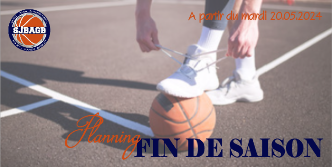 Planning d'Entraînements Fin de Saison